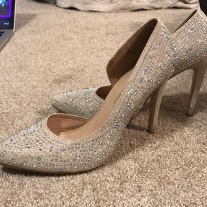 Silver Rhinestone High Heels
